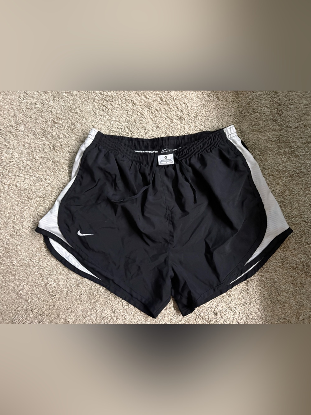 Nike Black Athletic Shorts with White Panels